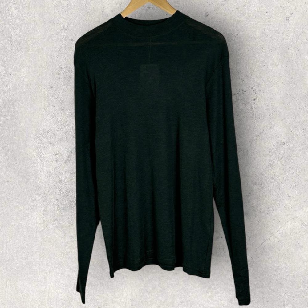 NWT Samsoe 50% Merino Wool 50% Bamboo Green Lightweight Sweater Mens Size Medium